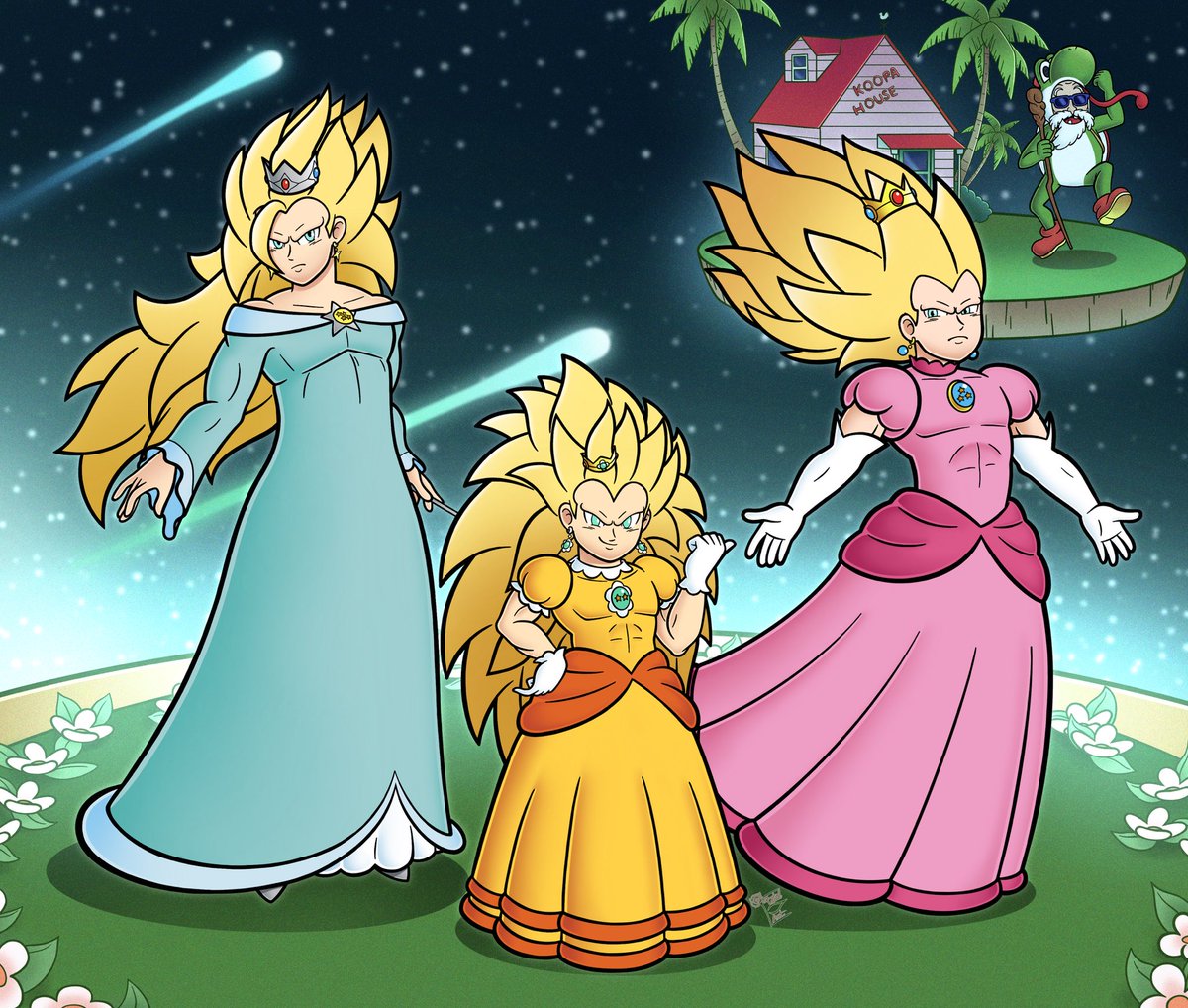 I think it’s too late to set their demons straight
#DragonBall #Mario #fanart