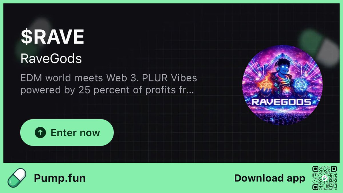 Rave_Gods's tweet image. Going Live!! Here!! #Giveaways #Memetoken #Utility #PumpFun #RaveGods #EDM #Pokeahoe         join.pump.fun/HSag/a5kf2h9l