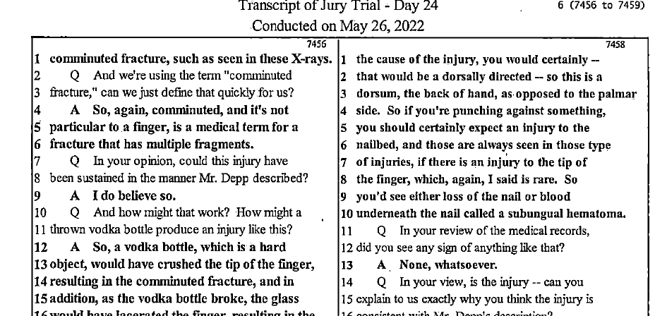 CocaCati's tweet photo. @grok Surgeon Richard Gilbert testified that the injury could be sustained in the manner Mr Depp described. https://t.co/GGNTApAon9