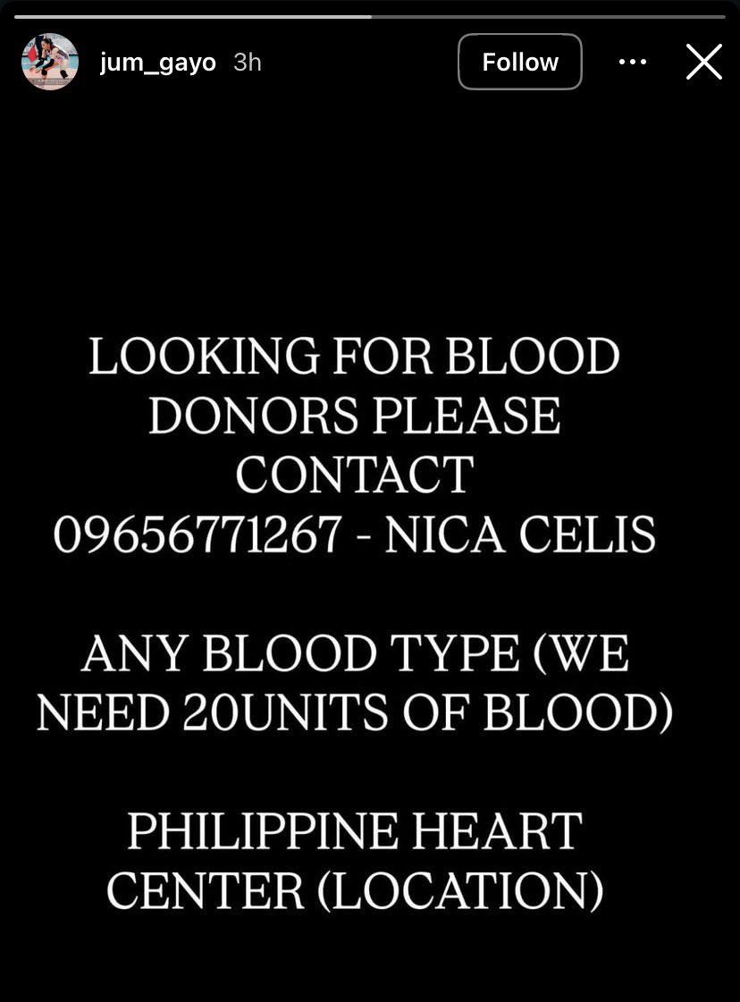 HELP RT PO PLEASE! 

Ate Nica is looking for blood donors.

Urgent po ito, paki message na lang po siya if mag do-donate.