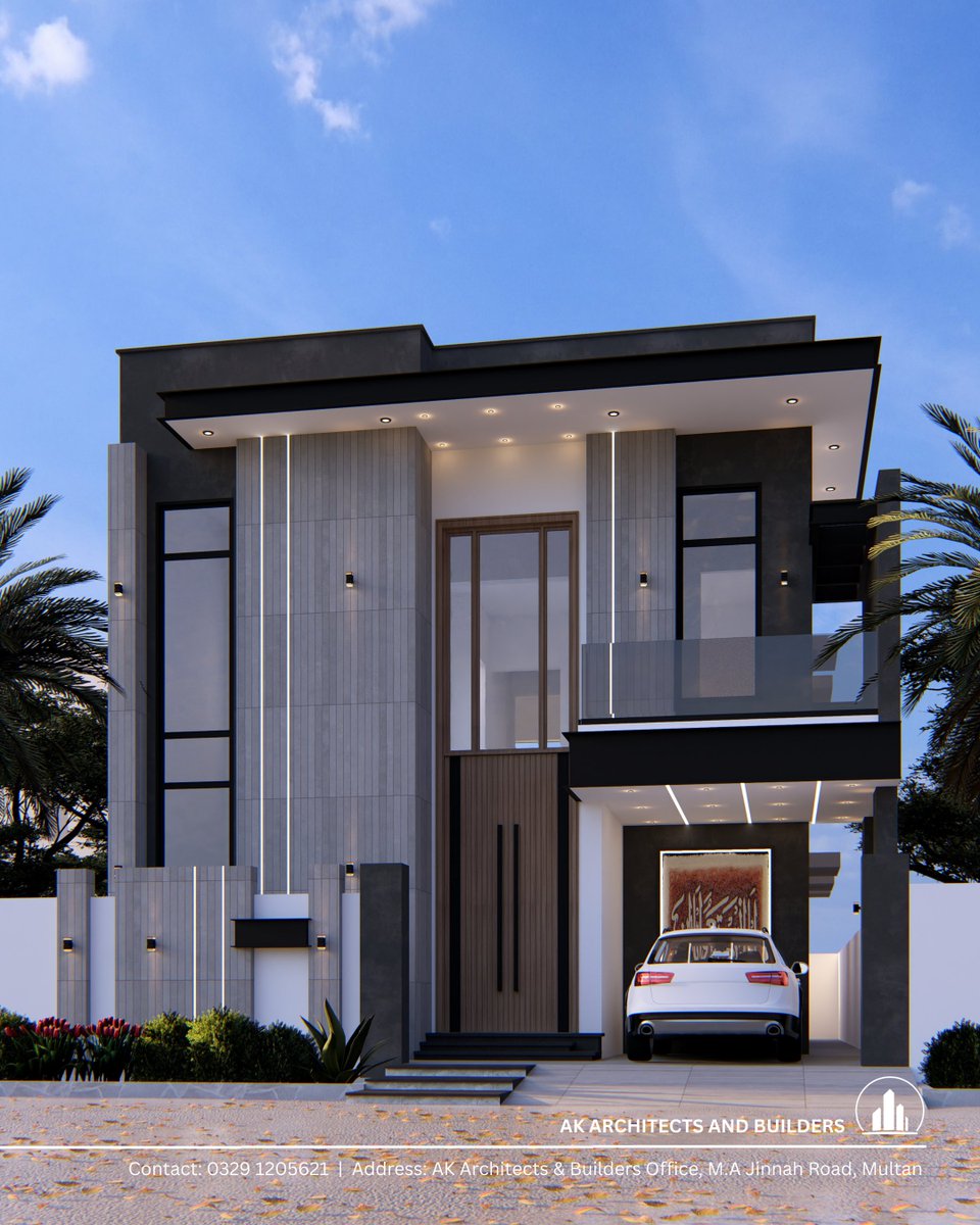 V-2076, DHA Multan – 3D Exterior Renders by AL-KARIM Architects &amp; Builders