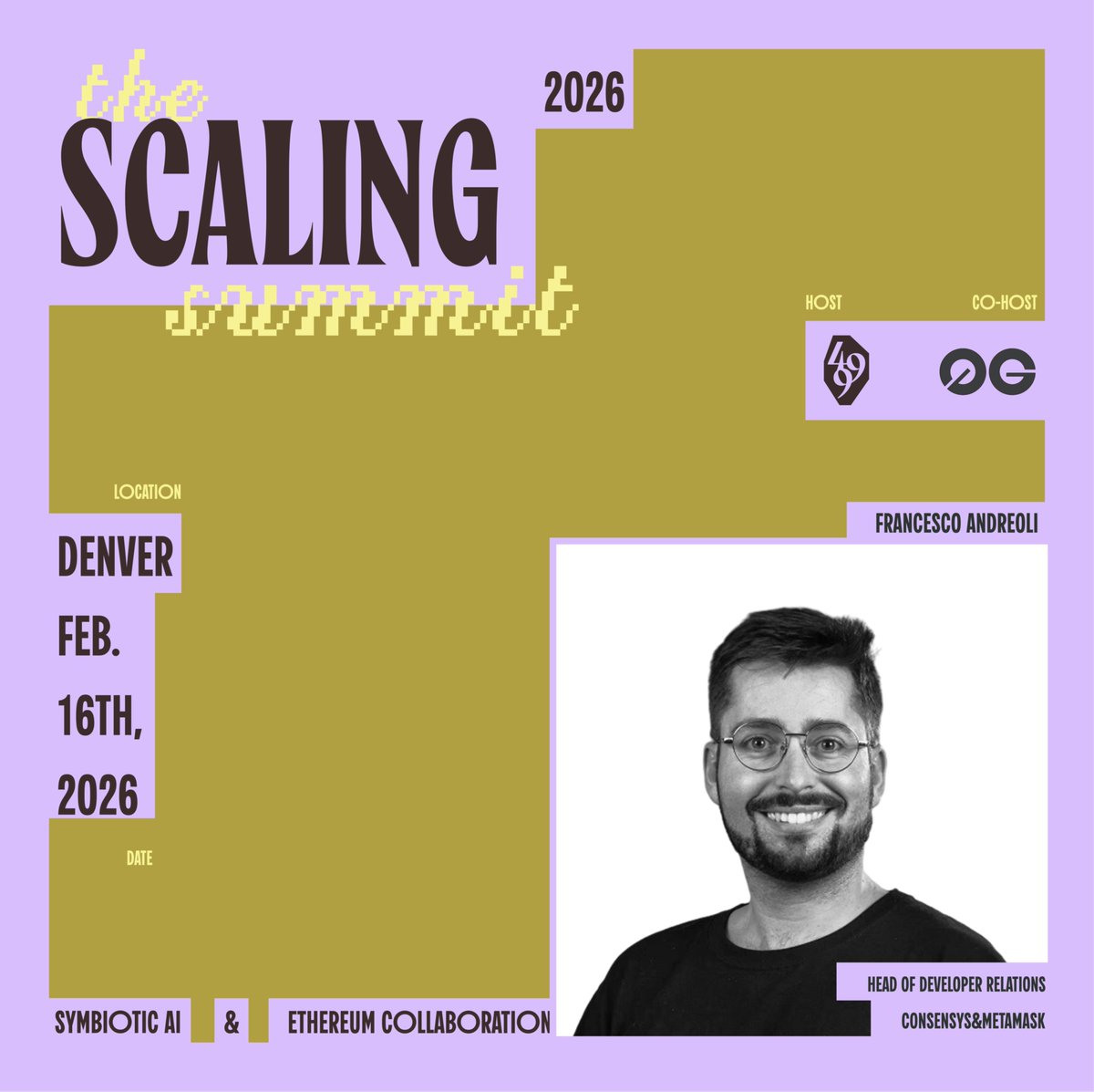 🎤 Denver Guest Speaker | Francesco Andreoli @francescoswiss is Head of  Developer Relations at @Consensys & @MetaMask. He is an Ethereum engineer  and digital entrepreneur with a truly global footprint, having worked