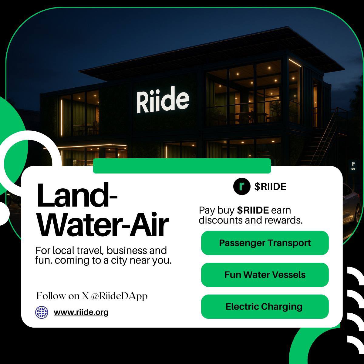 BLOCKCHAIPLANET's tweet photo. 🧵👇RiideDapp is the first and foremost a global mobility company. @RiideDapp
Mission: move people and goods across public, business, private & tourism sectors.
Mobility is core. Blockchain & tech are powerful enablers — not the business itself. #RiideDapp #Web3 #EV https://t.co/xJpNGrjzCK