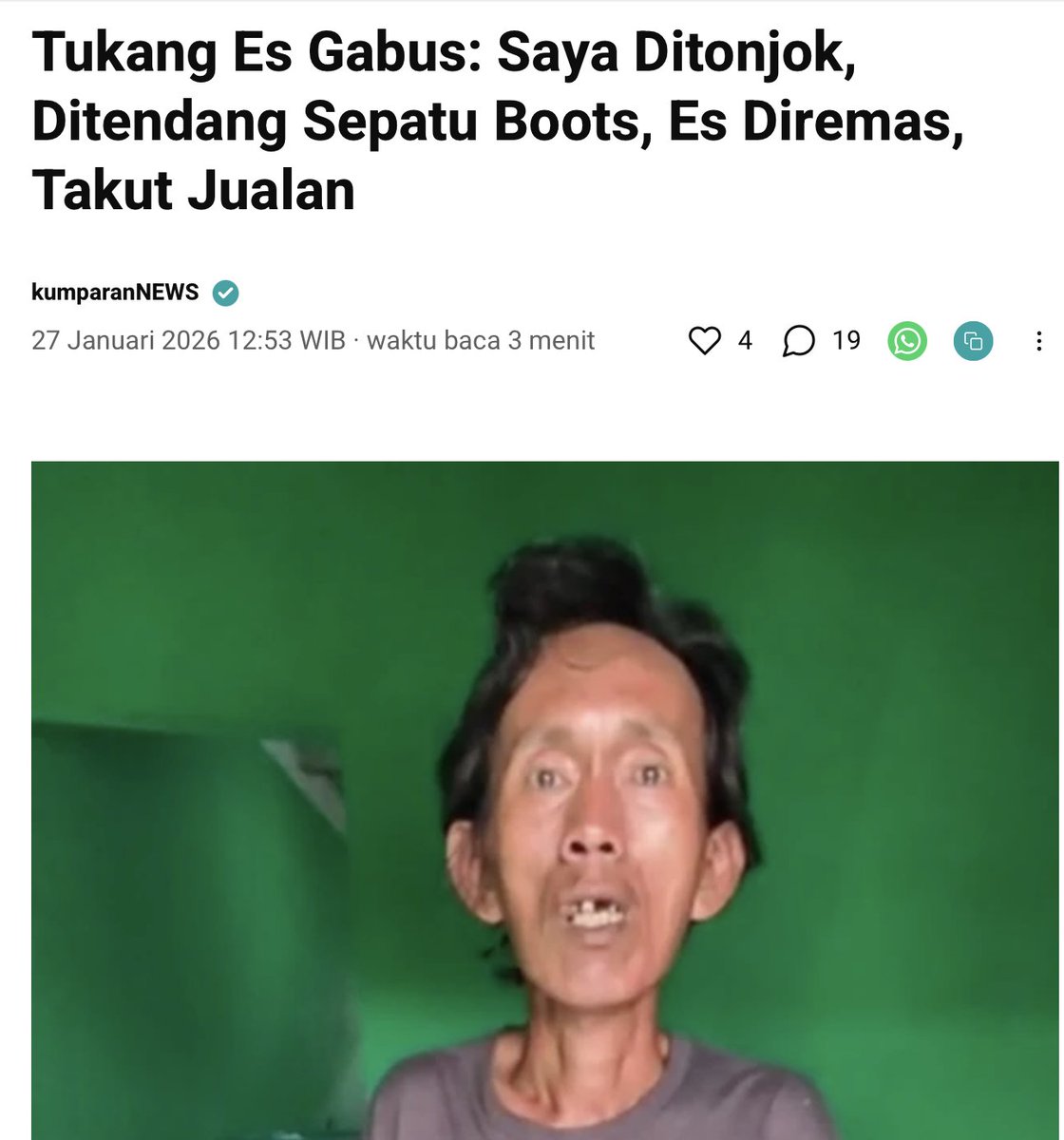 Cara mengedukasi masyarakat versi aparat adalah dengan memfitnah penjual es menjual es berbahan spons dan tak lupa menganiaya sang penjual.