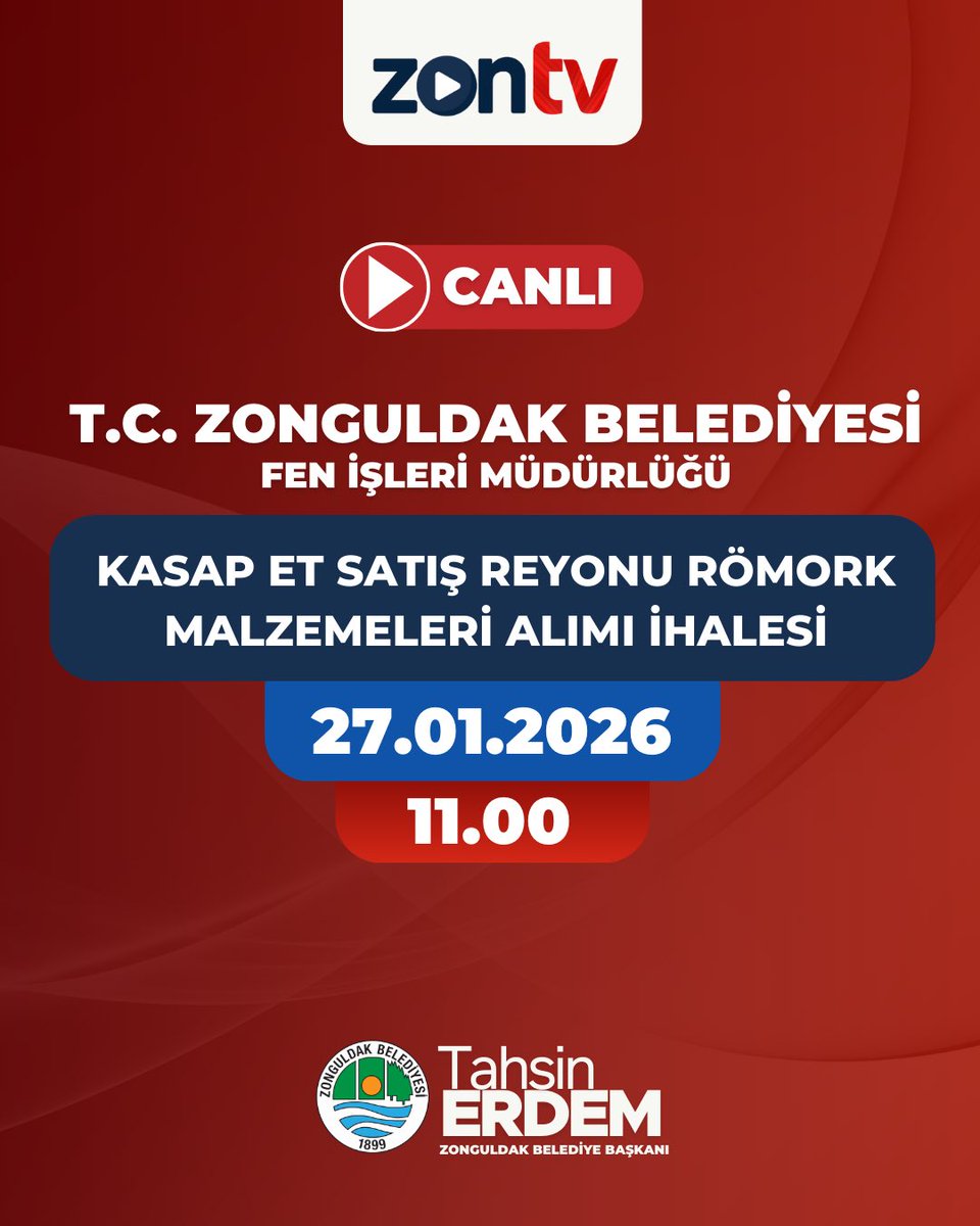 Canlı Yayın 📡

İhale canlı yayını ZonTV Instagram ve ZonTV Youtube Hesabından youtube.com/@zontv67 ‘dan izleyebilirsiniz.