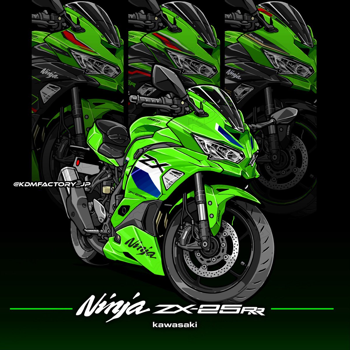 ZX-25RRイラスト】 最後は2026年モデルZX-25RRを描きました‼️ 国内
