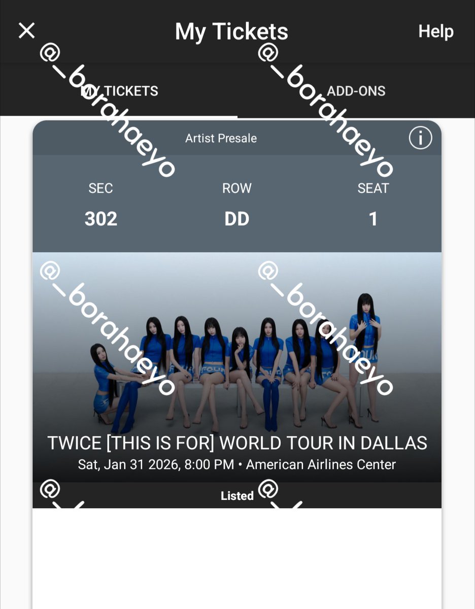 _borahaeyo's tweet photo. WTS 🎟️ 5X TWICE SAT 1/31, DALLAS TX TICKETS

🪑Row 302 Section DD Seats 1-5
💲Face value; $662 all or 132.40/ticket
🏦 PayPal G&amp;S, Venmo, Zelle

Willing to provide proof, recording, screenshots, etc. DM me!

#WTS #TWICE_THISISFOR_WORLD_TOUR #TWICE_THISISFOR_WORLD_TOUR_DALLAS https://t.co/1hiQVPX2kO