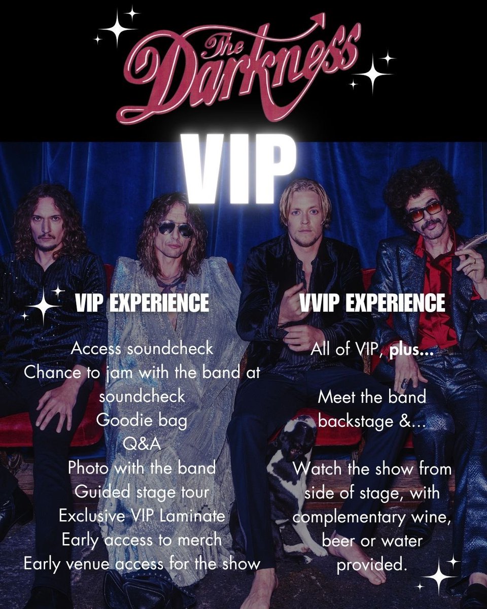 thedarkness's tweet photo. Time is ticking and it won't be long until we head off, via the magic of intercontinental flights, to the Southern Hemisphere and our friends down under. But there is still time to grab your VIP Experience tickets for the Dreams on Toast tour via the links in our bio. https://t.co/efTHB7qLir