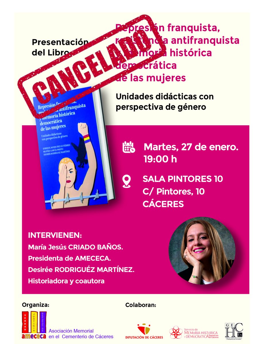 🔴 URGENTE

Por motivos de salud de la coautora del libro, nos vemos en la obligación de CANCELAR la presentación prevista para hoy.

📚 La presentación del libro será reprogramada en próximas fechas.

Lamentamos profundamente las molestias ocasionadas y pedimos disculpas.