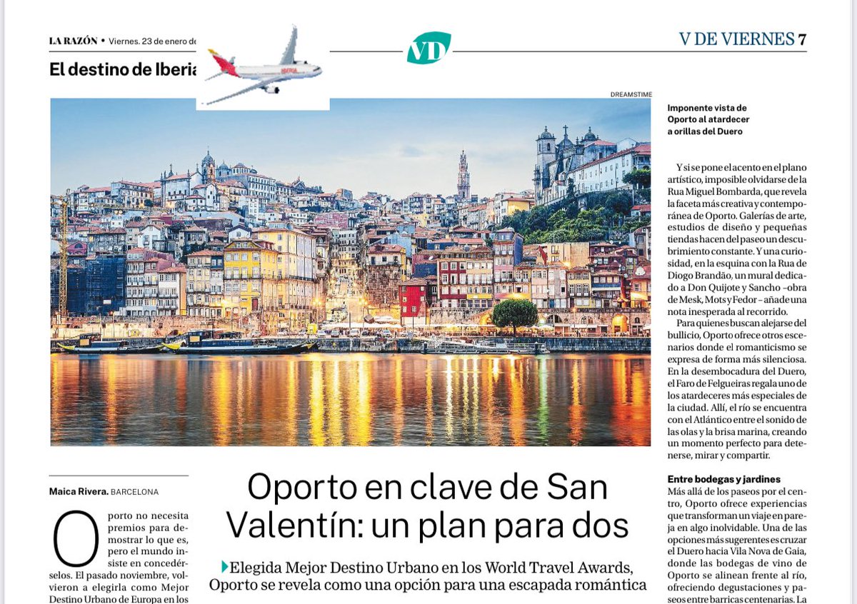 Con el 14 de febrero asomándose en el calendario, #Oporto se vuelve más tentadora que nunca, ¿no creéis ☺️? 
¡Mi nuevo artículo ✍️ publicado en <a href="/larazon_es/">La Razón</a> el pasado viernes! 
*En edición impresa, y en digital 👉 larazon.es/viajes/oporto-…
#viajar #Portugal #SanValentín