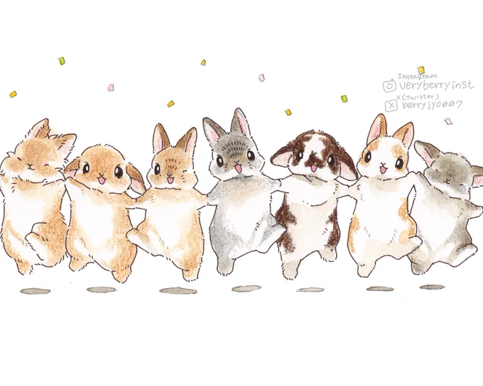 毎日投稿6年記念 お休みすることなく 毎日うさぎさんのイラストを投稿し続けて 6年になりました いつも応援ありがとうございます