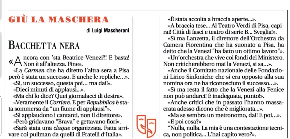 “Ancora con ‘sta storia di Beatrice Venezi?! Dai, basta. Non è adeguata al ruolo…”