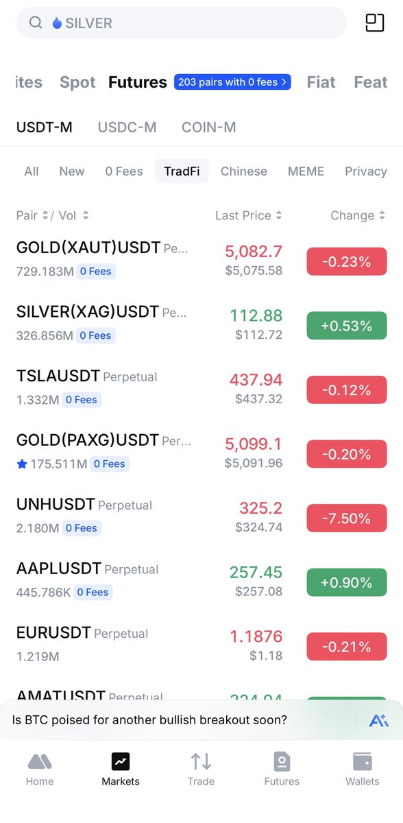 Gold #XAUT SILVER #XAG EUR :GOOGL :META and more on MEXC application.