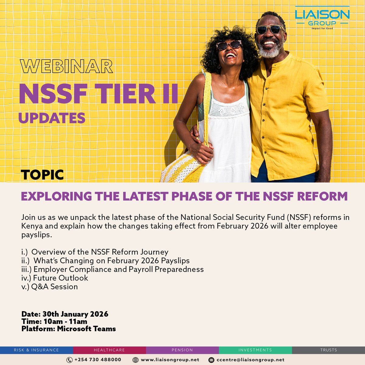 LiaisonGroup's tweet image. You’re invited to an exclusive online webinar as we unpack recent changes introduced in the retirement sector and what they mean for you and your organization. #ImpactforGood #NSSFOptOut

REGISTER HERE: bit.ly/49WqHhX