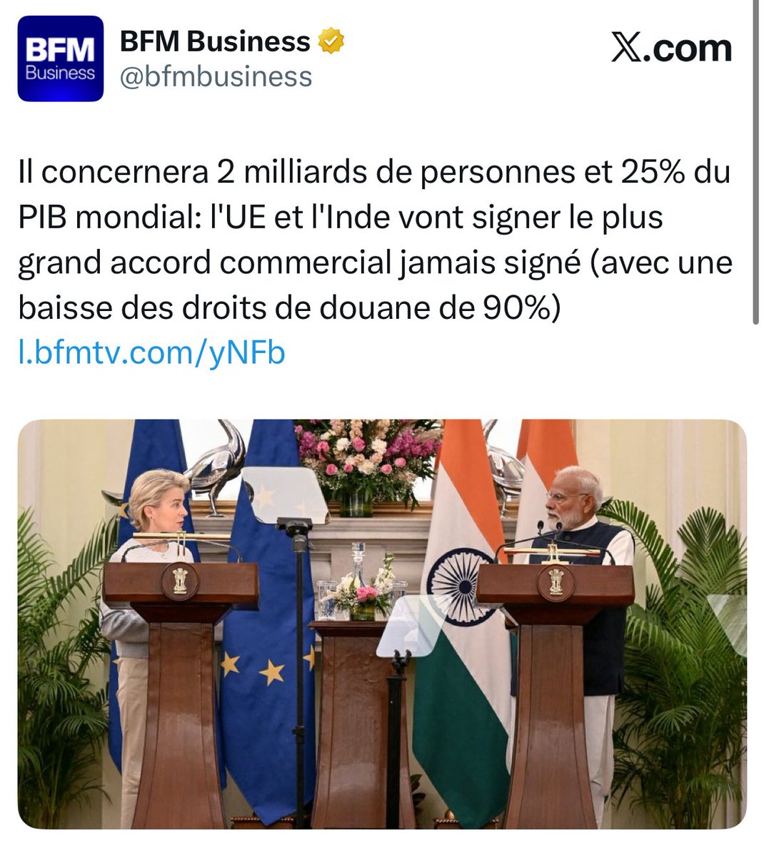 Ça me fait rire : d’un coup, plus aucun problème de CO₂, de climat ou de pollution. On peut ouvrir grand les vannes du commerce à 6 000 km de distance, avec un pays aux normes environnementales épouvantables, sans l’ombre d’une polémique 🙃…

Juste pour souligner l’immense