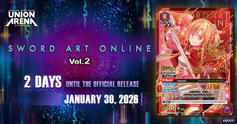 Products] The Sword Art Online Vol.2 [UEX06BT] Booster Pack goes on sale in  2 days!  Will Asuna be the one to make your deck reign victorious?  Product details here!  https://t.co/zS6GrtYXSC #
