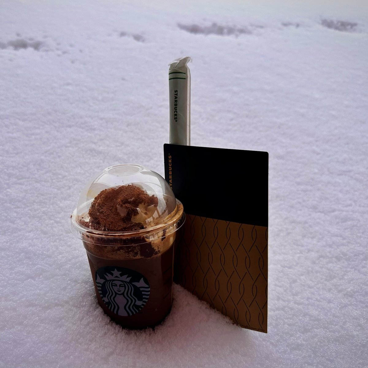 plusdvl's tweet image. 先行発売のカカオエスプレッソアフォガートフラペチーノ！！☕️
別添えのワッフルクッキーをディップして食べると美味しいって！ワッフルクッキーはバターの塩味があるから甘いフラペと相性いい！！ほろ苦エスプレッソにカカオのフレーバーはたまらんすぎる組み合わせ！！幸せぇ🥰