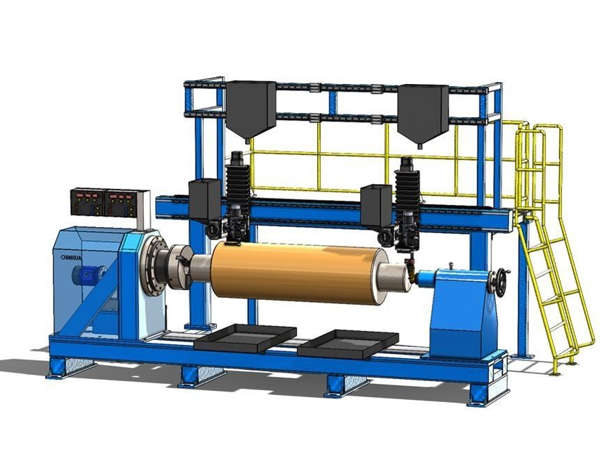 JHardfacing's tweet image. Double the Throughput: JH-6000DEG Dual-Roller Hardfacing System.
Maximize rolling mill productivity. The JH-6000DEG features a dual-spindle, dual-station design with movable tailstock, enabling the simultaneous hardfacing of two rollers. #JH6000DEG #HardfacingMachine #RollingMill