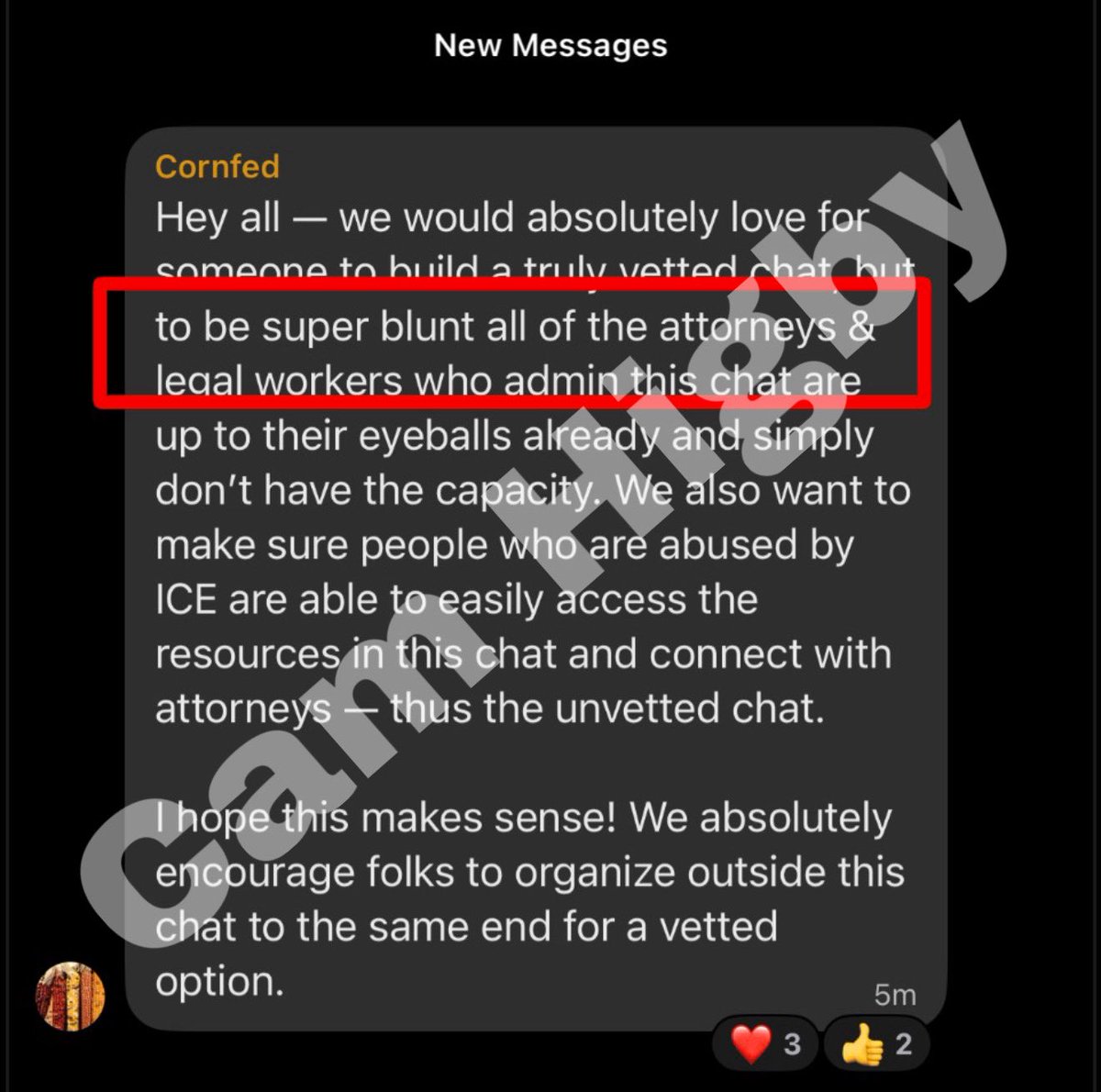 camhigby's tweet photo. 🚨💬 @0hour1 suggests that insurrectionists are likely seeking legal advice. 

He is correct. In fact there’s an entire signal chat for this purpose and the purpose of attempting to incriminate agents and officers. Channel admins are LAWYERS. 

It’s a propaganda channel. Its admins are ACTIVIST ATTORNEYS.