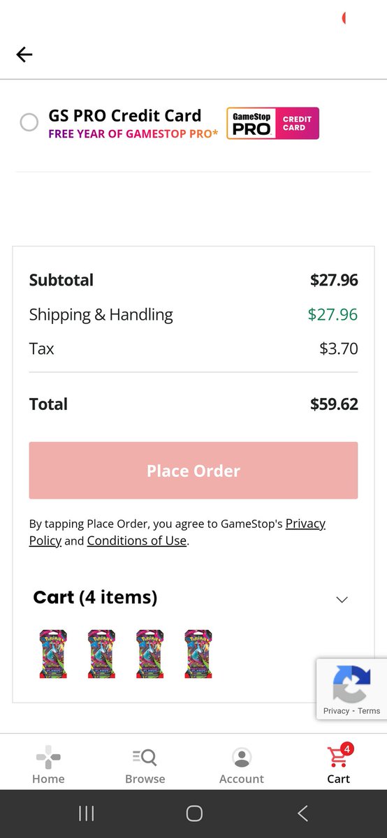 XanderDKH's tweet photo. They're charging 7 dollars in shipping per pack even if you bundle the same packs at gamestop lol @RattlePokemon I almost thought it was a good deal until checkout https://t.co/owcHbysLpA