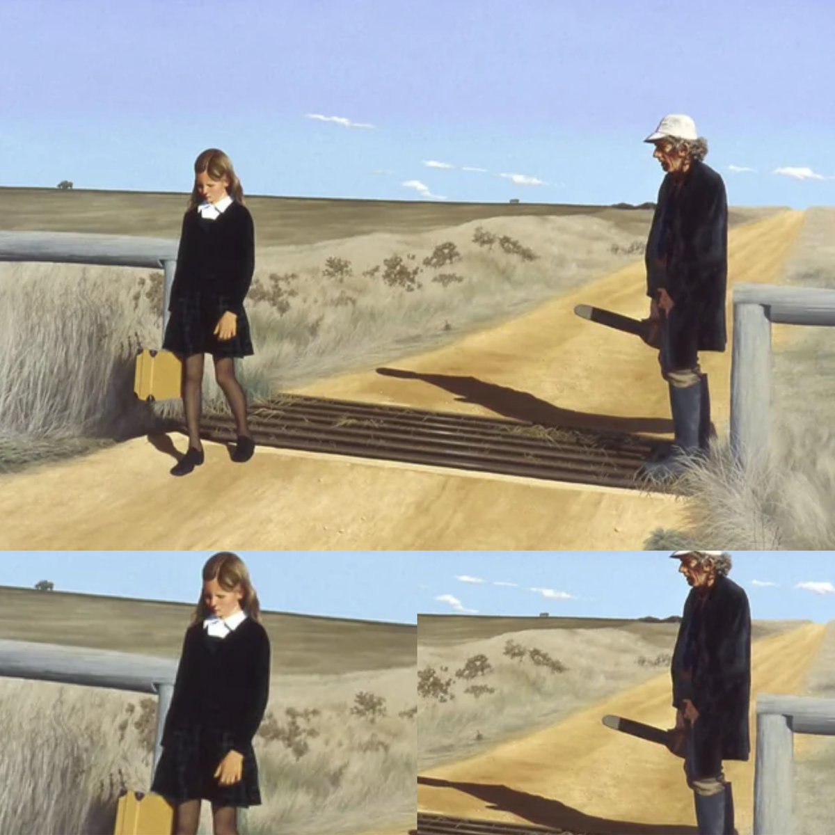 ภาพวาดนี้กำลังเป็นไวรัลในตปทเลย

เขาว่าผู้หญิงกับผู้ชายอาจมองภาพนี้ไม่เหมือนกัน ผญหลายคนดูแล้วบอกรู้สึกอึดอัด เด็กผญกำลังเดินกลับบ้าน หลบสายตาผชแปลกหน้าที่กำลังถือเลื่อย แต่ถ้ามองเงาดีๆ จะเข้าใจว่าศิลปินสื่อถึงอะไร

ศิลปิน Nigel Thomson 
ชื่อภาพ On the Way Home from School (1980)