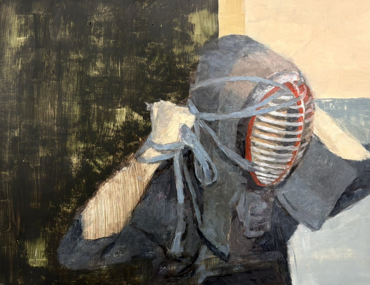 剣道をモチーフに描くの最近はまってる、、？ #油彩 #油絵 #剣道