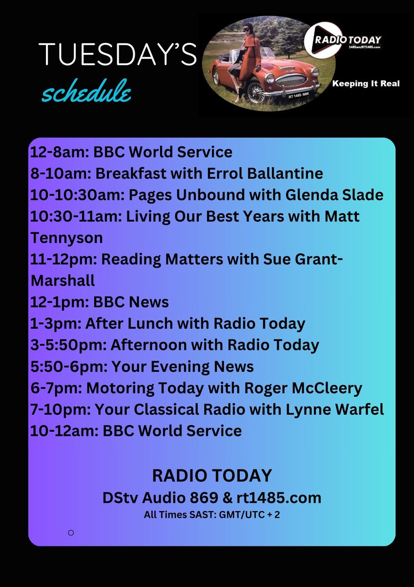 RadioTodayJhb's tweet photo. Radio Today: DStv Audio 869 &amp; online: https://t.co/h04WP1W3SF https://t.co/PEIrL0i5QR