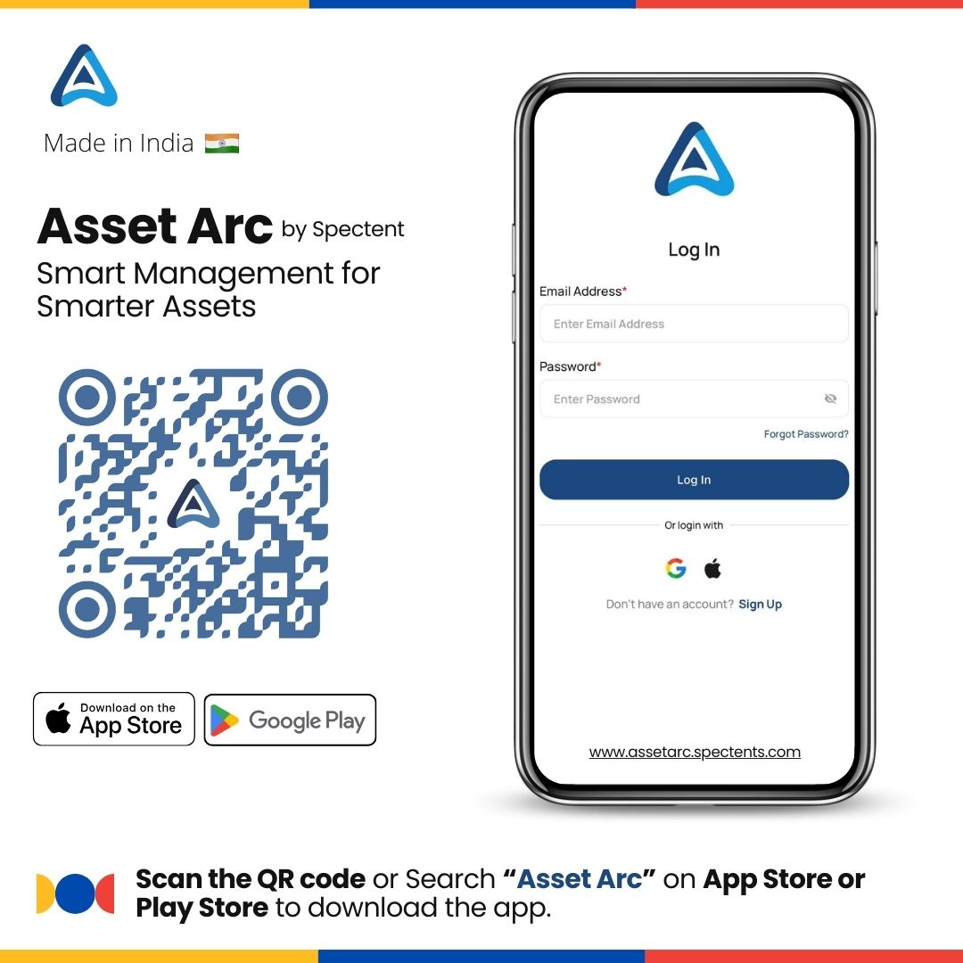 Spectent_IN's tweet photo. Spectent has launched Asset Arc !
A Made-in-India🇮🇳 app to easily manage all your assets— machines, tools, vehicles, sites — everything in one place.

 Ab har asset ka smart record .

Free to use, get started without barriers

Download now: https://t.co/JEQy9qsW0i https://t.co/KWvOGYhztd