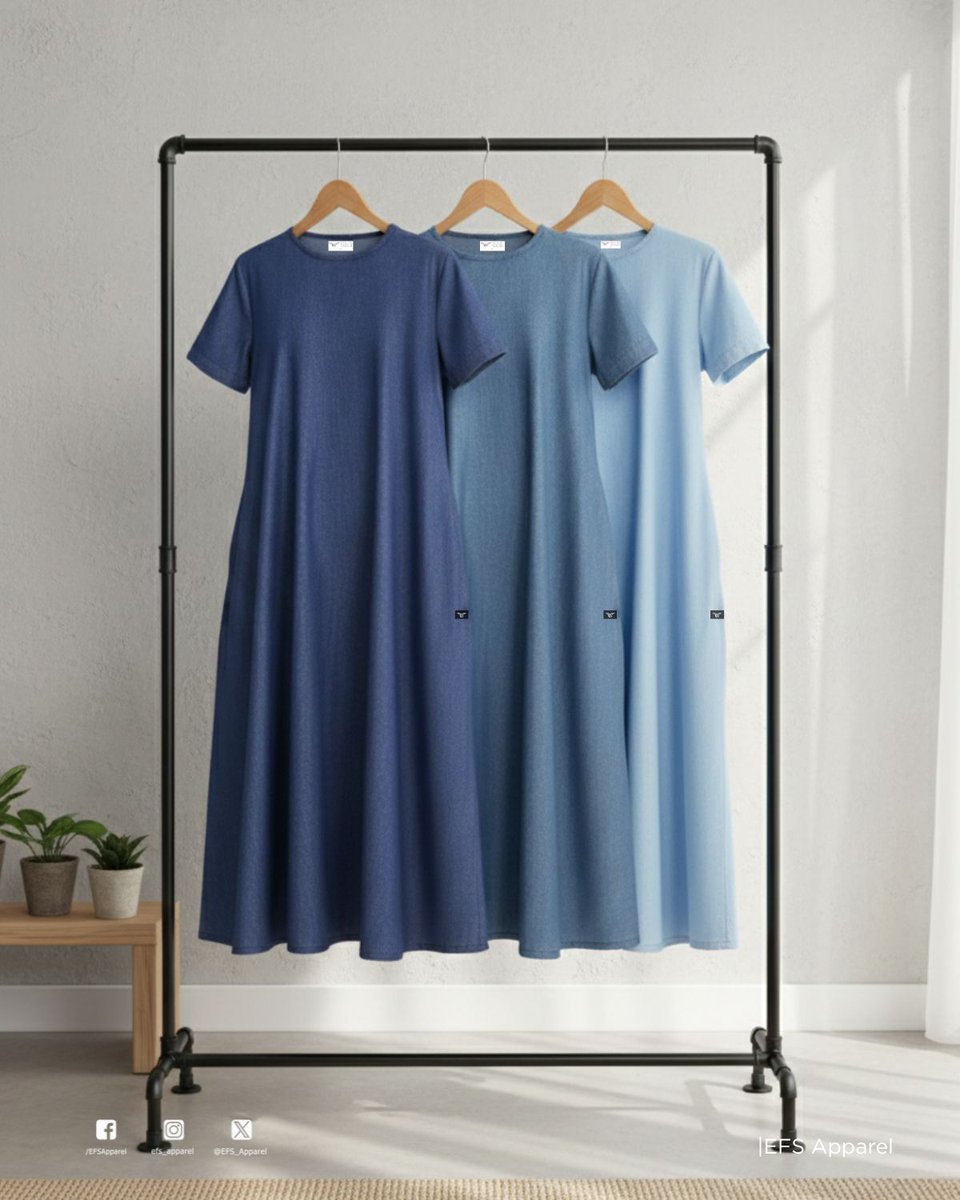 EFS_Apparel's tweet image. Three shades of calm. 💙
Denim dresses made to move with you—effortless, timeless, everyday 💙
Shop yours today. 🫶🫰🛒
#DenimStyle #EFSApparel #DenimDress