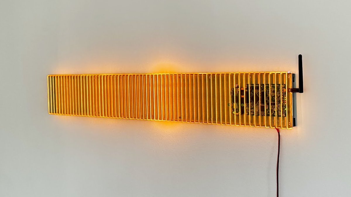 rtlsdrblog's tweet photo. Spectrum Slit: A Wall Art Display That Visualizes Wi-Fi Activity via a HackRF https://t.co/9SwKmKrWCw https://t.co/4BhItgDCPm