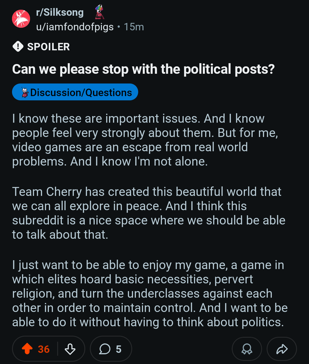 My apologies r/Silksong I wasn't familiar with your game