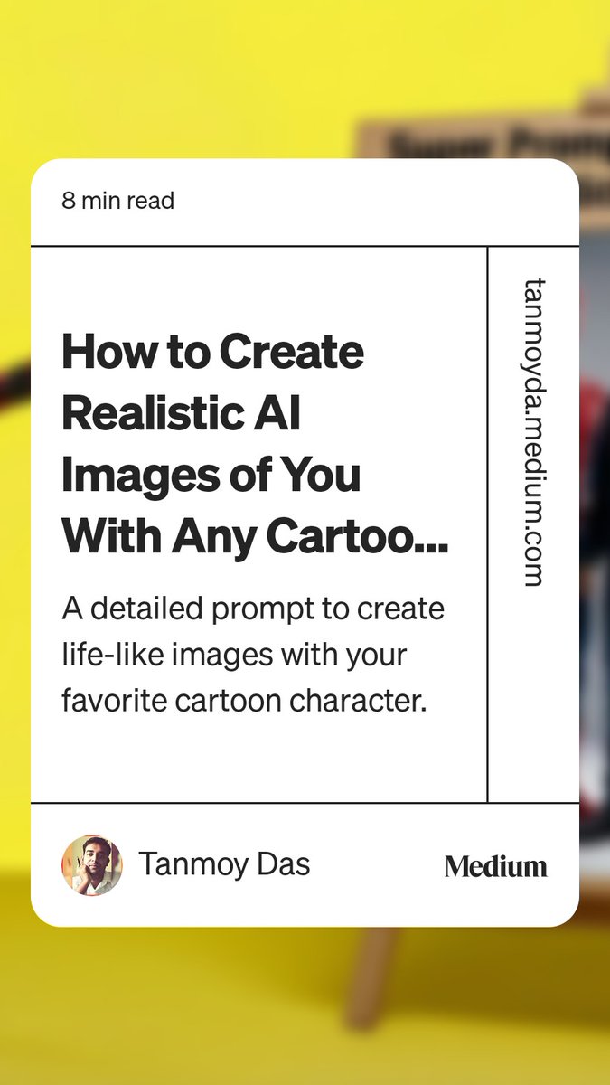 IndiFreelancer's tweet photo. Read “How to Create Realistic AI Images of You With Any Cartoon Character Using Nano Banana“ by Tanmoy Das on Medium: https://t.co/lU422UDyyK https://t.co/yZbmL2M5I4