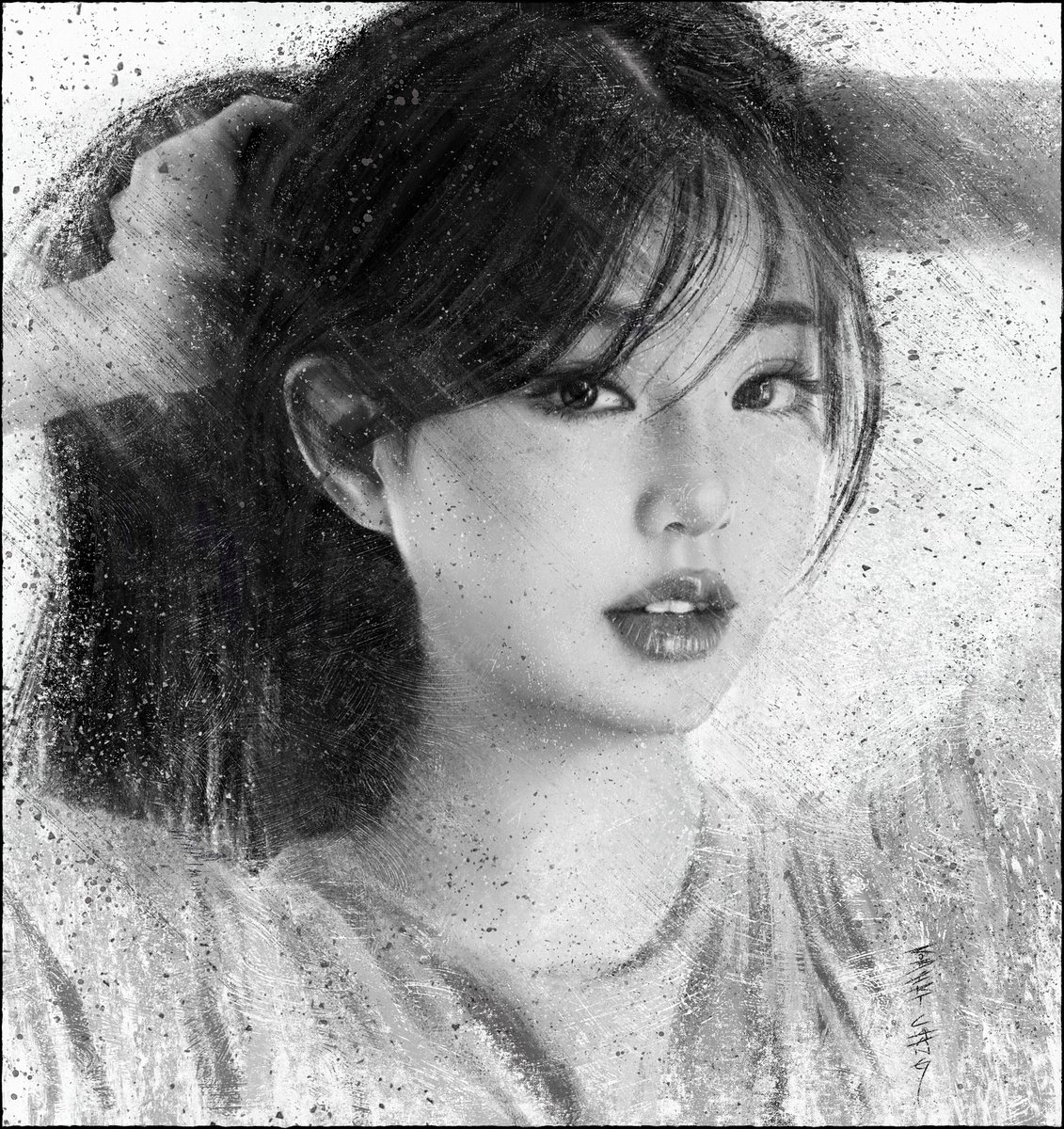 LunatiqueRob's tweet photo. A portrait I drew as a live demonstration during an art class I taught. #rebelle #procreate #procreateart #procreatedrawing #procreate #wonyoung #ive #portrait #portraitart https://t.co/Kmn5mYtxNG