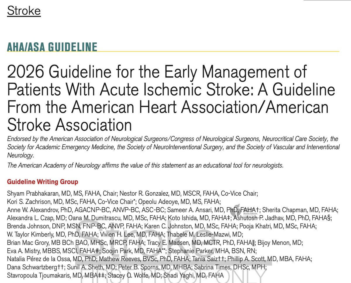 LuisOliverio's tweet image. Recién salidas del horno: Guía AHA, 2026, de Evento Vascular Cerebral (EVC) Isquémico. Cambios o puntos relevantes:

🔴 Tenecteplase vs. Alteplase (Cambio Mayor) Se recomienda el uso de Tenecteplase (0.25 mg/kg, bolo único, máx. 25 mg) como una alternativa de primera línea, no…