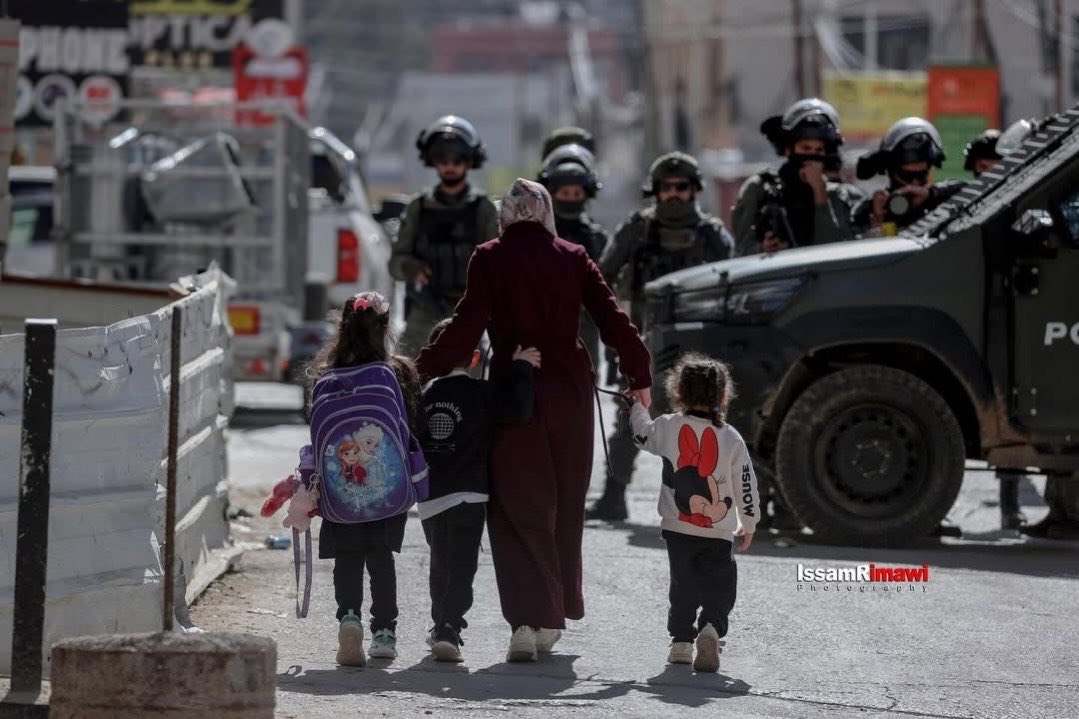 "Peace be upon the little ones who look into the barrels of rifles and never bow."

From the incursion of occupation forces into Al-Matar Street and Kafr 'Aqab neighborhood, adjacent to Qalandia camp, north of occupied Jerusalem.