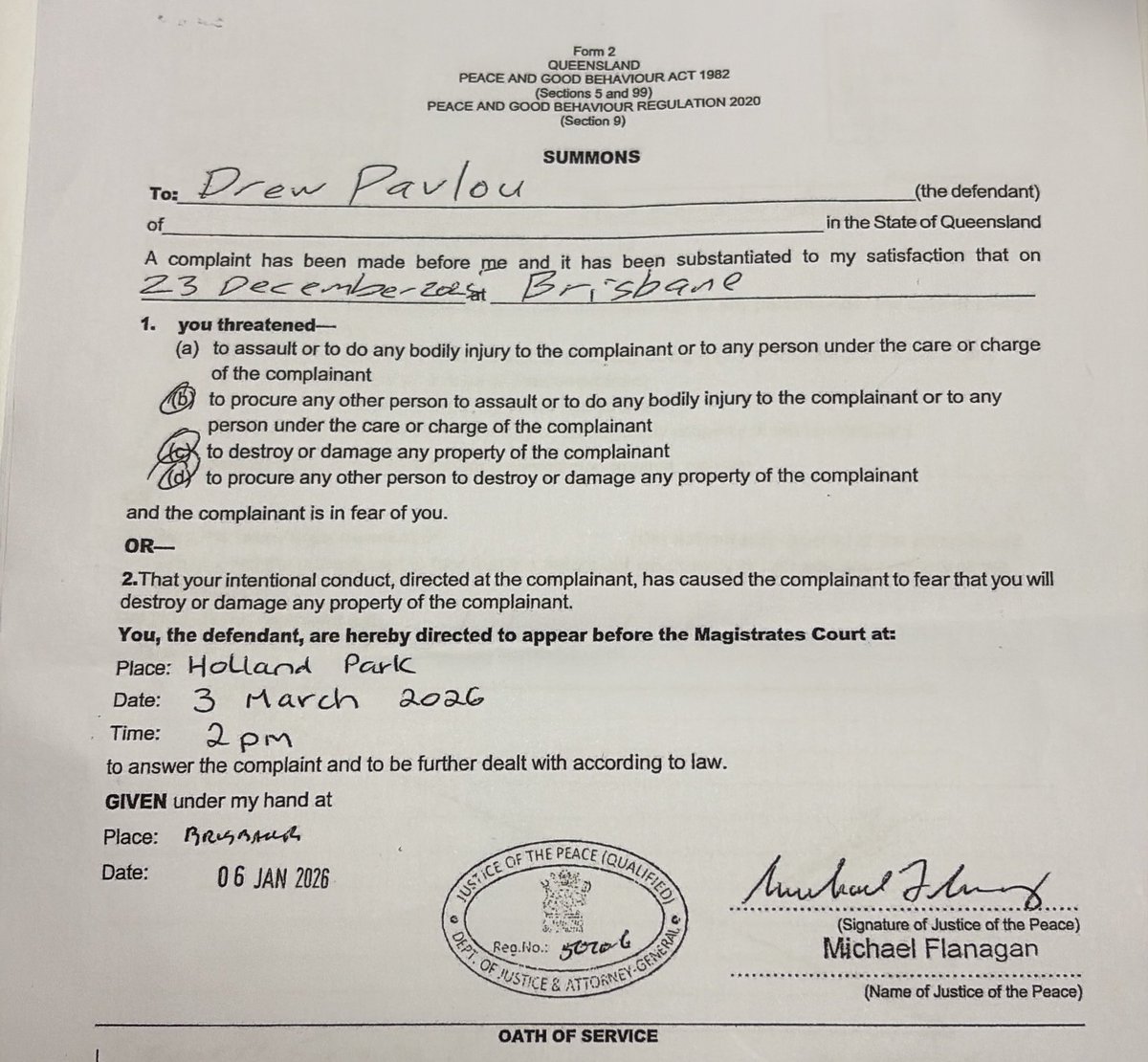 DrewPavlou's tweet image. I am now being taken to court in Australia because I made an X post calling somebody who defended the Bondi terrorist attack a “pig.” 

Craig Hill said that the Bondi Beach massacre of Jews was directed against the Zionist policies of Israel as a state. 

The terrorists killed a…