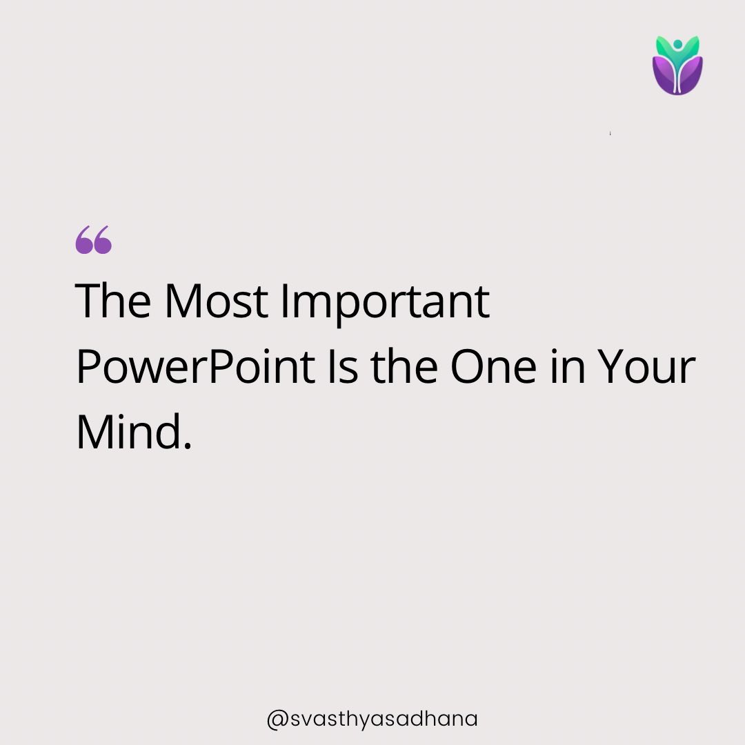 aj_aneesh's tweet photo. We need to develop our key words, key thoughts, and keep working on our inner PowerPoints. Visit them again and again. 

When we return inward, we remember why we began, where our energy belongs, and what needs to be let go. Not to add more but to realign. 

#svasthyasadhana https://t.co/WdInoSn9UE