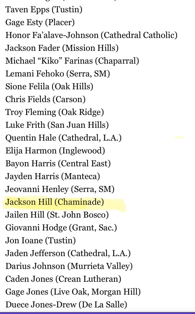 TheRealJHill50's tweet image. Grateful to be selected in the  2025 Cal-Hi Sports All-State for the 2027 class.@CalHiSports @NadeFootball @coachchucs @Coach___Cid @Vtothe2ndPower @DuketheTrainer @Chaminadesports @GregBiggins @latsondheimer @PGregorian @BrandonHuffman