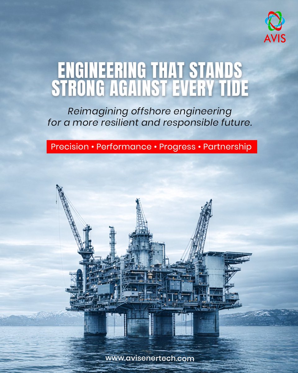 AVIS_Enertech's tweet photo. Offshore environments test engineering to its limits.
From structural integrity to lifecycle performance, resilience isn’t optional—it’s designed. https://t.co/OE0lDMZIgS