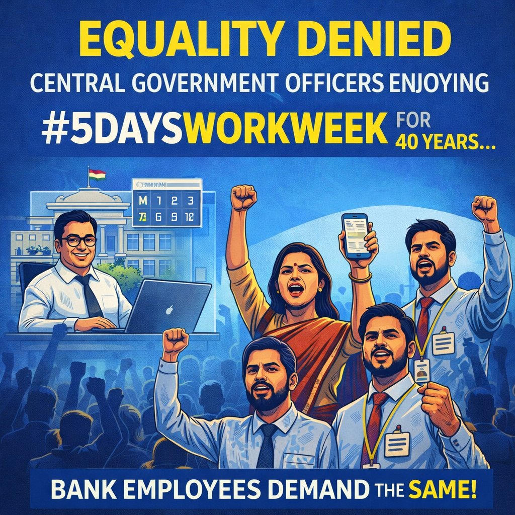 #5DaysWeekForBankers 
We have waited for 11 long years for all saturday off .
No more waiting .
Implement 5 days banking week for bankers without any further delay .