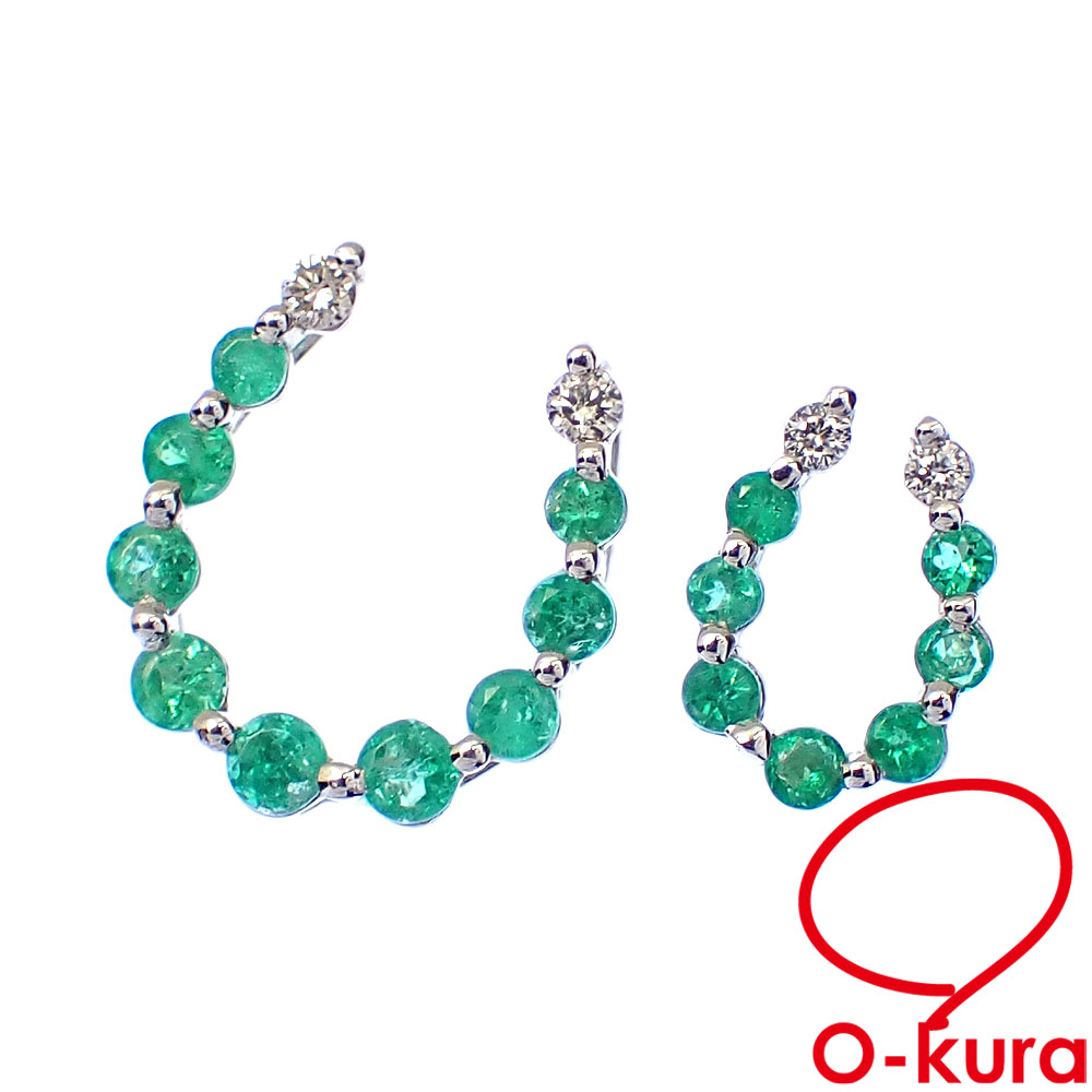 K18WG エメラルド ダイヤモンド ペンダントトップ 1.1g 販売中です