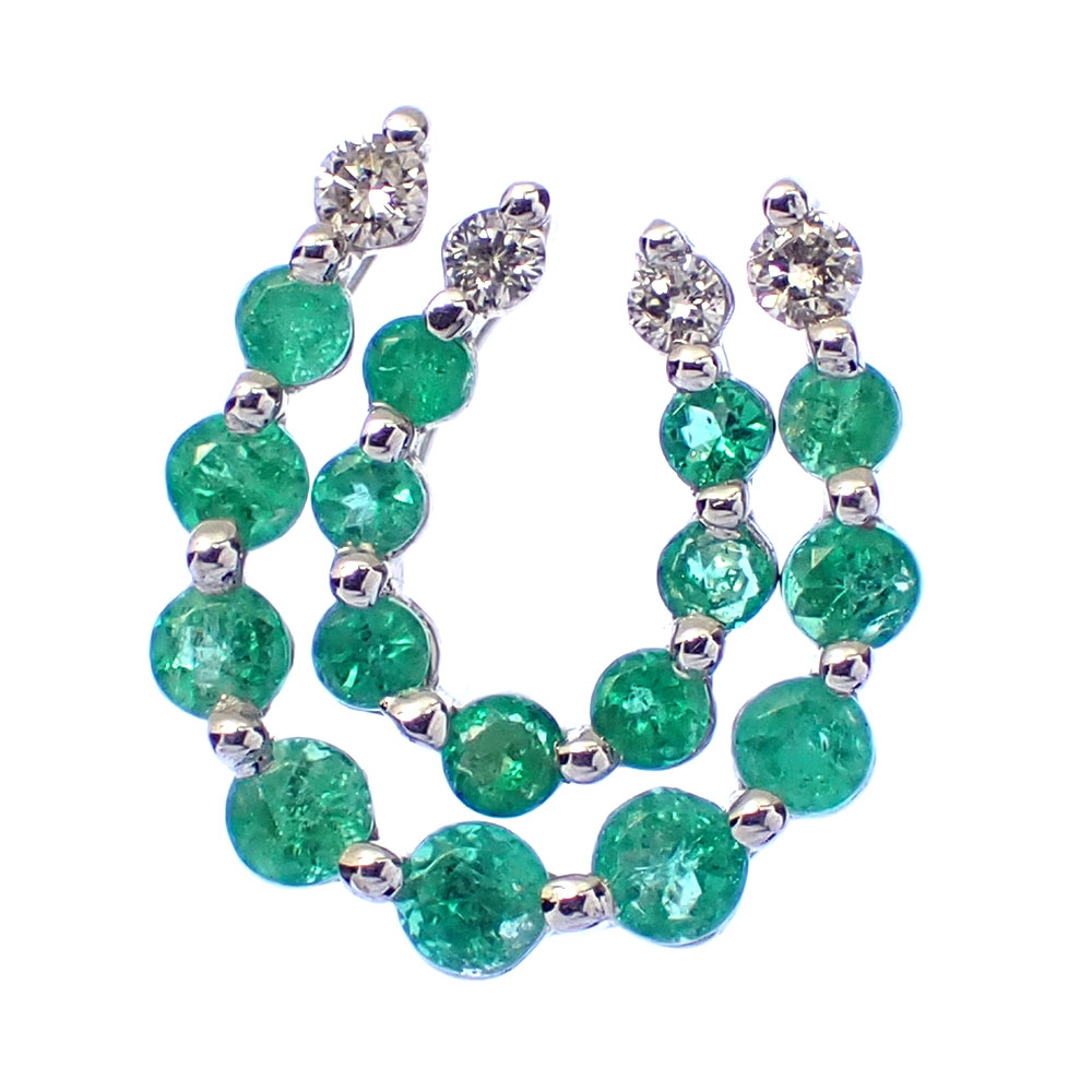 K18WG エメラルド ダイヤモンド ペンダントトップ 1.1g 販売中です