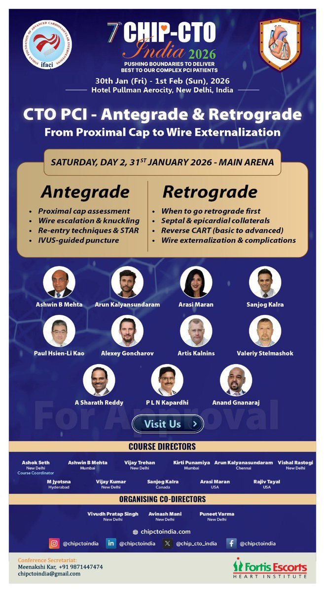 avinash230791's tweet photo. CHIP CTO 2026 is around the corner. 
Built for the next-gen interventional cardiologist tackling complex, high-risk PCI.
If you want confidence in complex cases, not just theory—CHIP CTO 2026 is for you. 
👉 Think complex. Operate smart. https://t.co/5fCOzesHEw