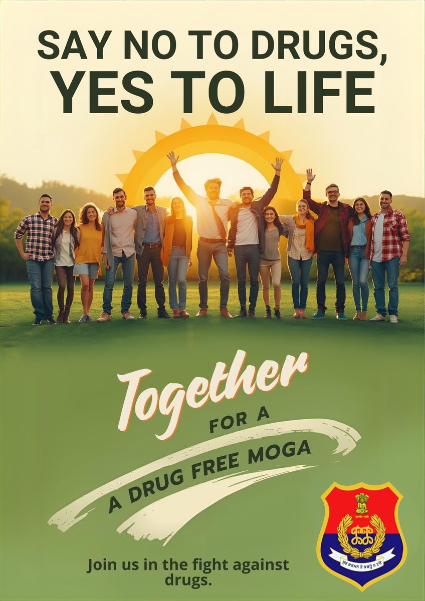MogaPolice's tweet image. Say NO to drugs, say YES to life. 🚫💊
Moga Police remains firmly committed to building a drug-free society through awareness, action, and community support. Together, let’s stand strong against drugs and protect our future.
#YudhNasheyaVirudh #SayNoToDrugs #YesToLife