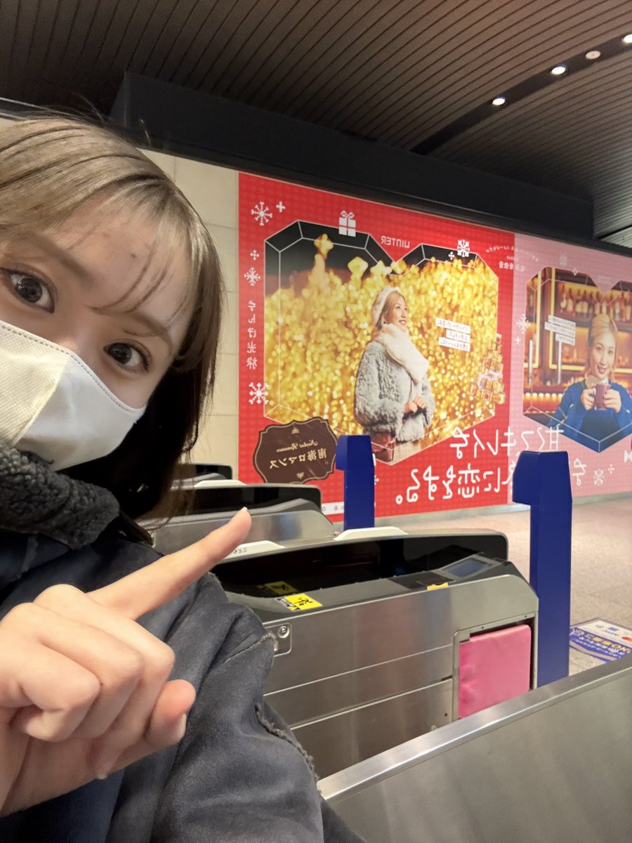 南海なんば駅に！けいとさんがいたー！！ めちゃくちゃデカデカと