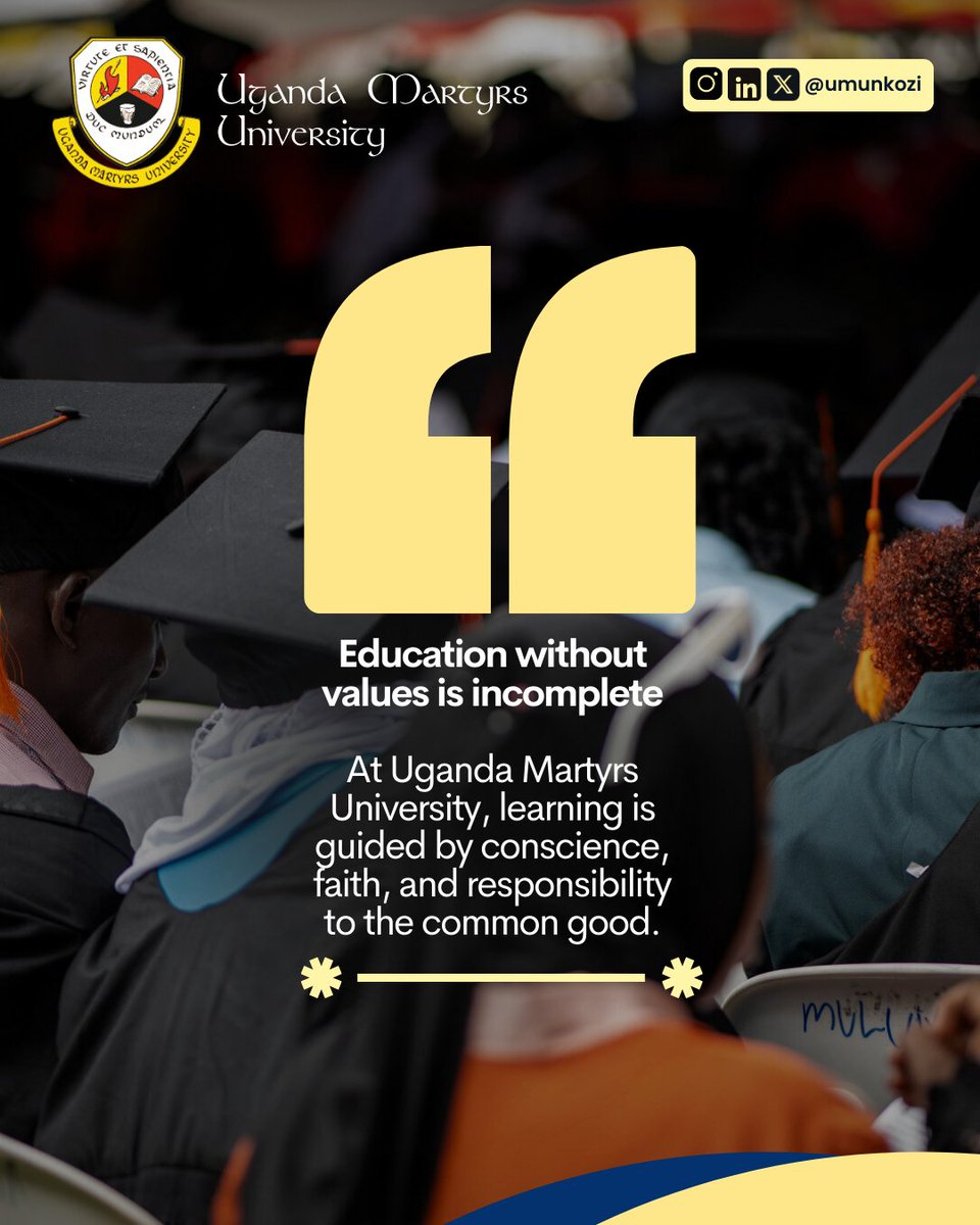 “Education without values is incomplete.”
Admissions are now open at Uganda Martyrs University.

🎓 Learn with purpose. Lead with values.
📞 0743 897 219 | 📧 admissions@umu.ac.ug

Share this with a friend or tag them in the comments.

#UMUAdmissions #EducationWithPurpose