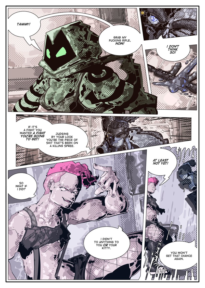 Day 147 of posting my comic here until <a href="/ImageComics/">Image Comics</a> distributes it ( yeah i skipped a few days, sue me )
MASK ON!!! Ch. 30 Pg. 5-8
maskon-comics.com/read-mask-on