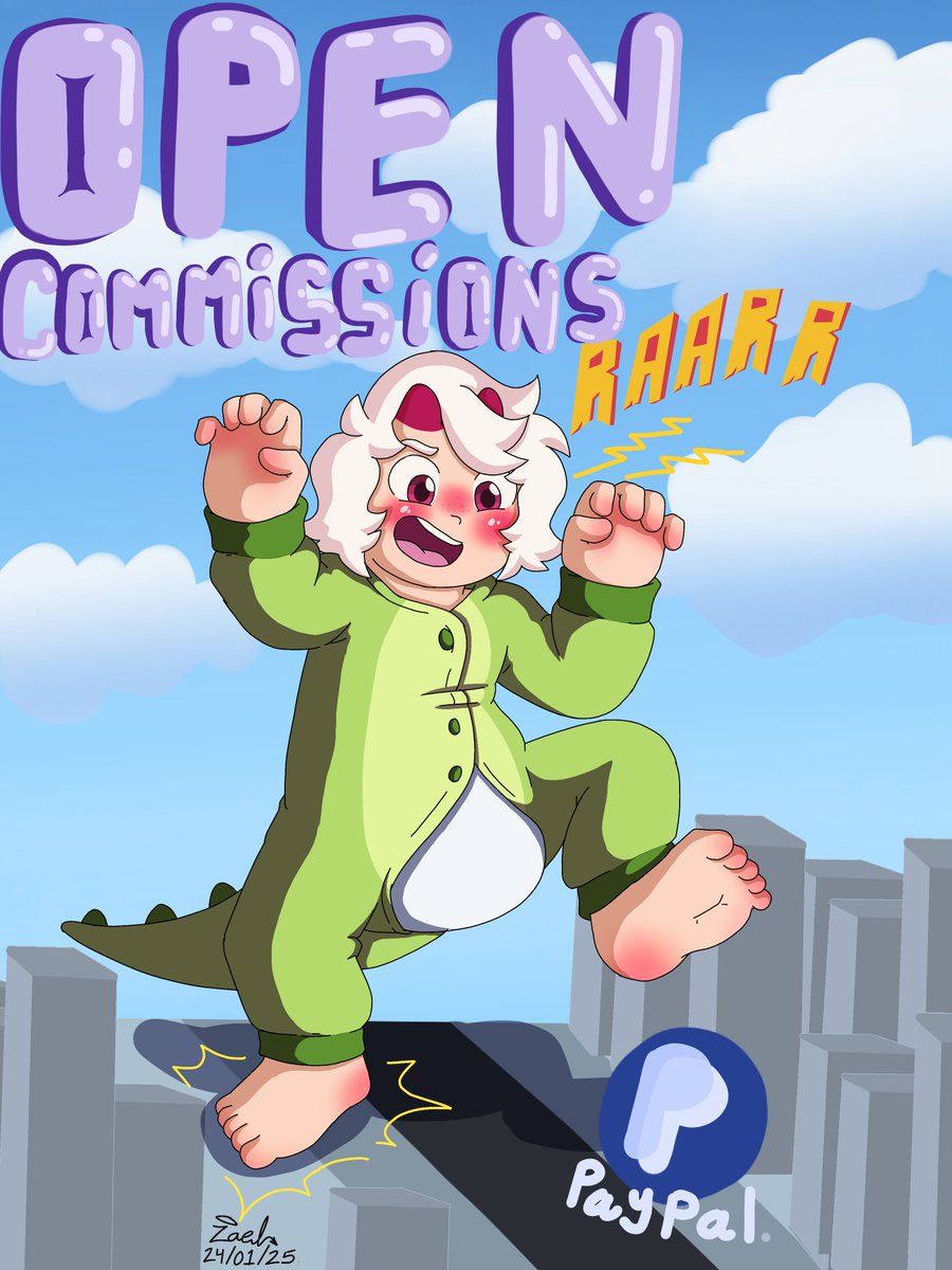 Attention!! Commissions are now open, giving a raaarr welcome hehe 
#abdl #diaper #abdlart #diaperart #diaperboy #abdlboy