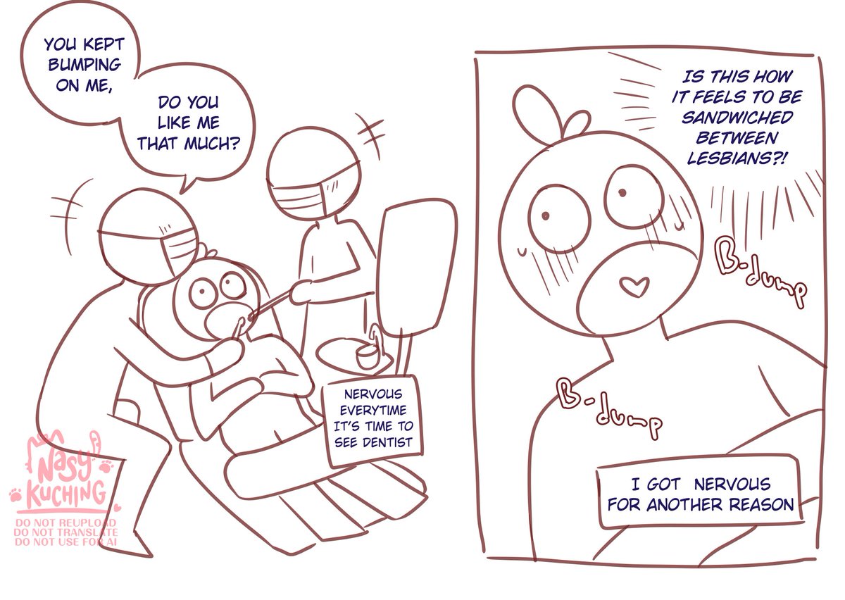 nasy_kuching's tweet image. My dentist was flirting with her assistant infront of me today