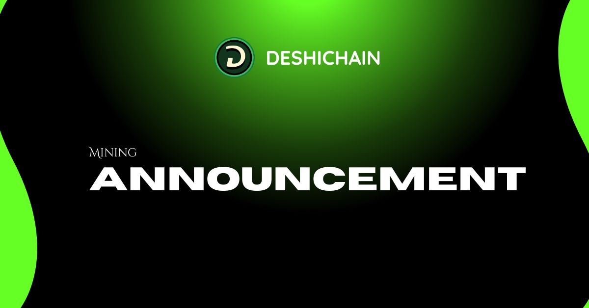 DeshiChain App New Update Released (V1.3.1)

The new update of the DeshiChain Mobile Mining App is now LIVE 
All users are requested to update to the latest version for the best and most secure experience.

What’s New
Major Security Upgrade
• Stronger protection against threats